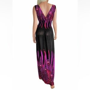 Purple & Black Sexy Maxi Dress